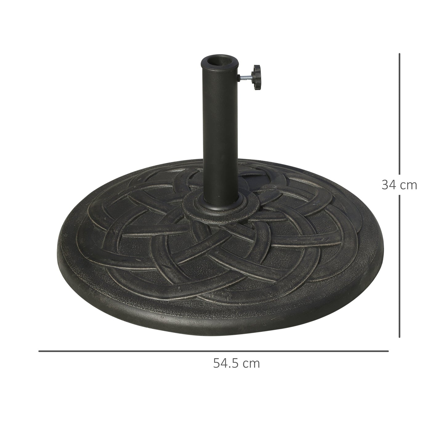 Outsunny 19KG Resin Umbrella Base Garden Parasol Base Stand Round Sun Shade Holder Suitable For Pole Between â38mm to â48mm