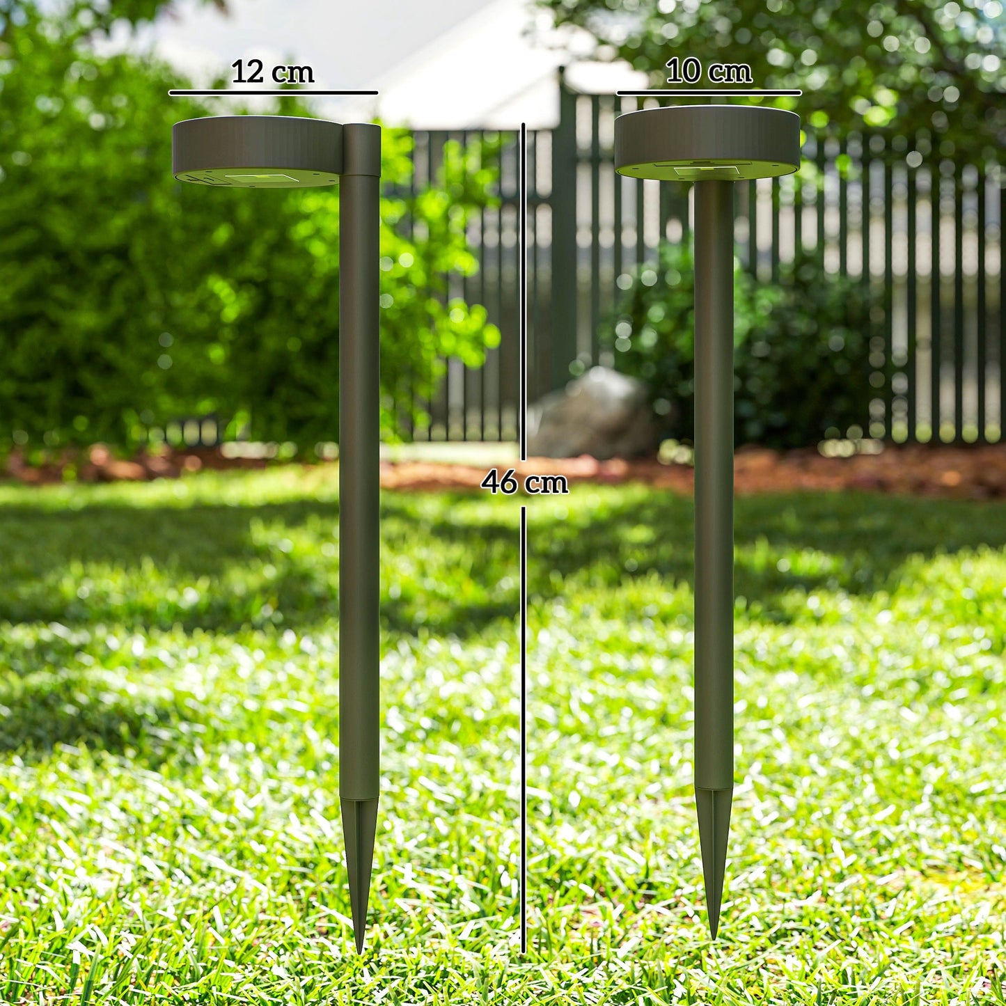 Outsunny Solar Lights Outdoor Garden Stake 8 Pack Pathway Lights, Solar Stake Lights z automatycznym włączaniem/wyłączaniem LED, IP44 Wodoodporne plastikowe oświetlenie ogrodowe na ścieżki, patio i krajobraz