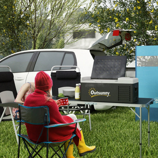 Outsunny 16L Portable Car Fridge, -20â to 10â Adjustable Temperature - Black/Grey