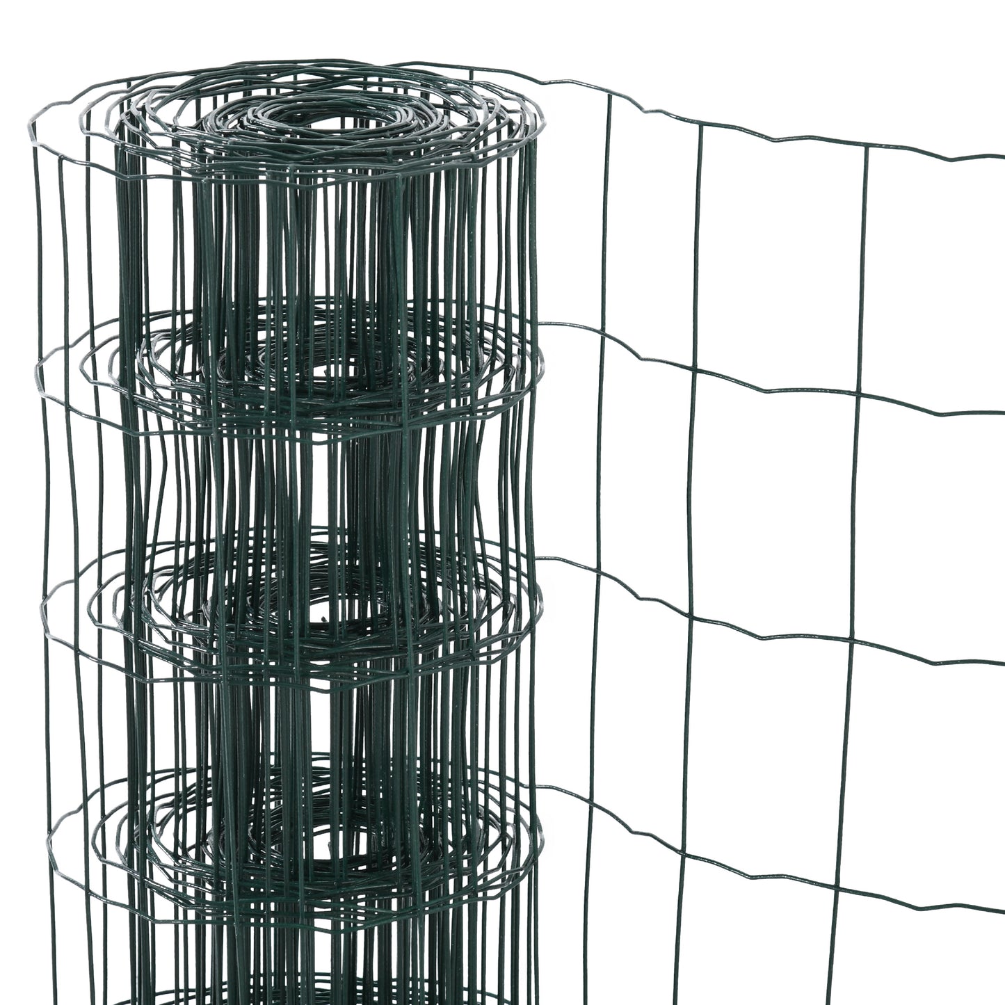PawHut 1M x 10M Chicken Wire Mesh Roll Rabbit Poultry Animal Fence PVC Coated Steel Metal Garden Netting Fencing