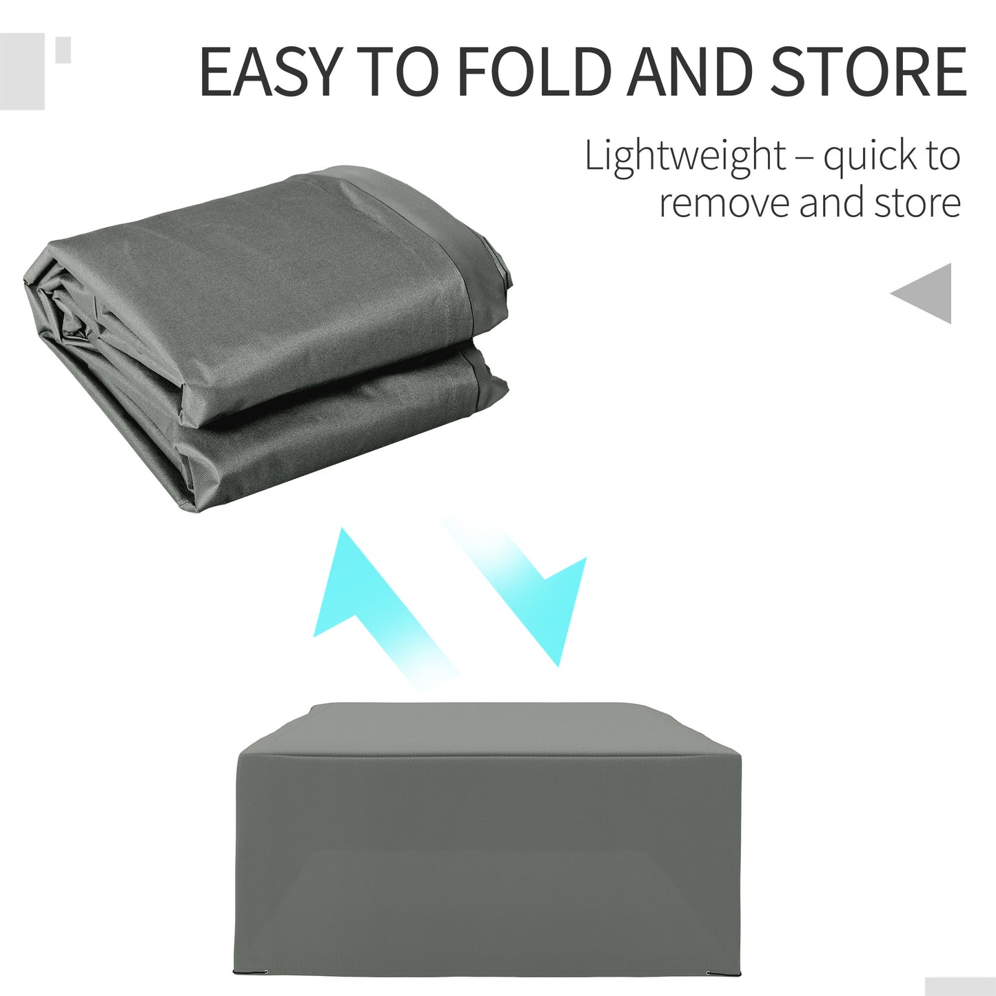 Outsunny 600D Oxford Patio Set Cover Outdoor Garden Rattan Sun Lounger Furniture Protection Cover Protector Wodoodporny Anty-UV Ciemnoszary 275L x 205W x 90Hcm