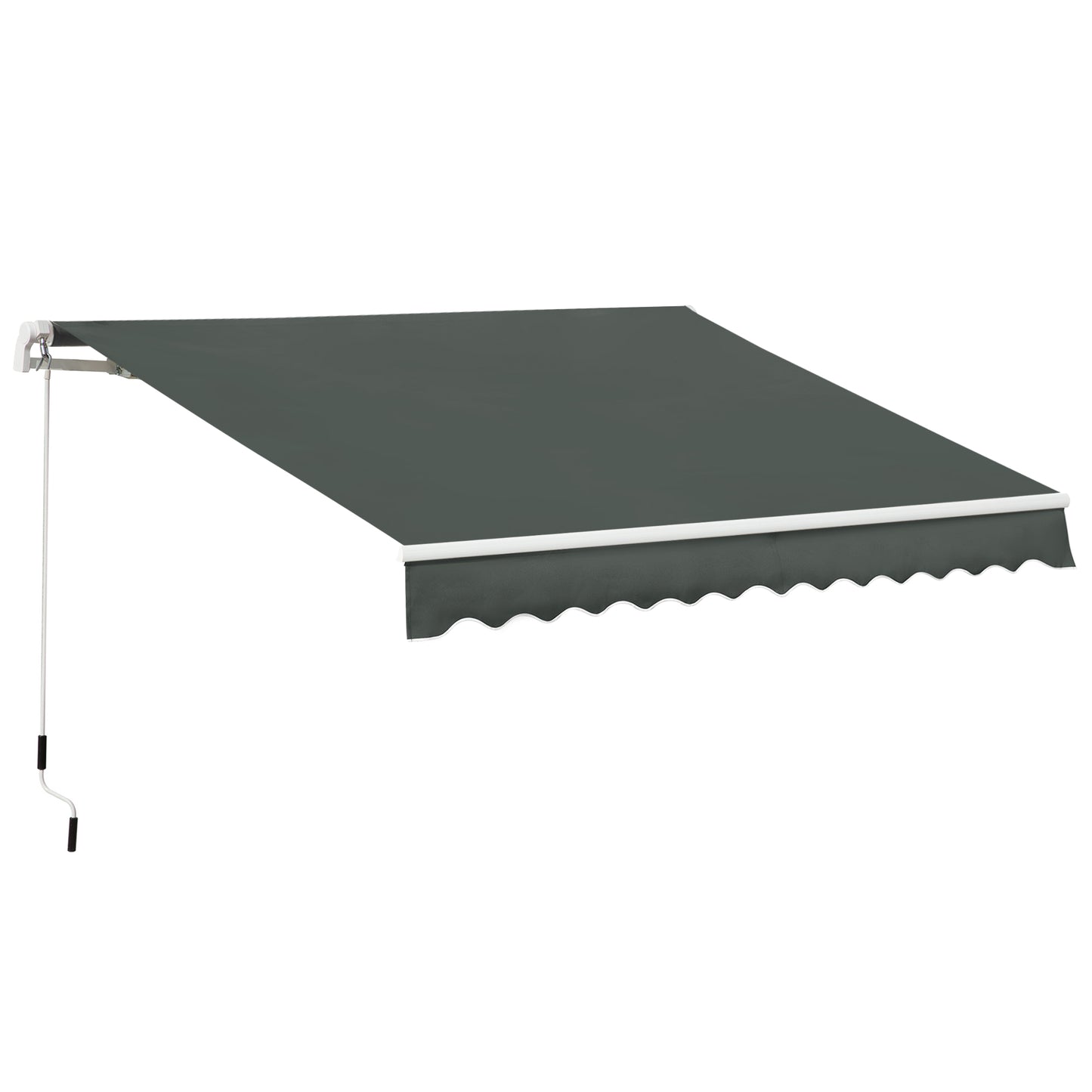 Outsunny 3,5M x 2,5M Markiza ręczna zwijana, osłona przeciwsłoneczna do ogrodu i na patio