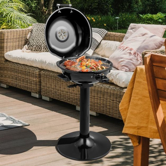 Electric BBQ Grill with Removable Non-Stick Grilling Rack-Black