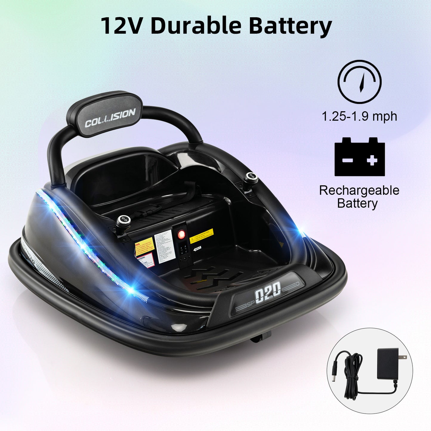 Electric Bumper Car with Remote Control for Kids-Black