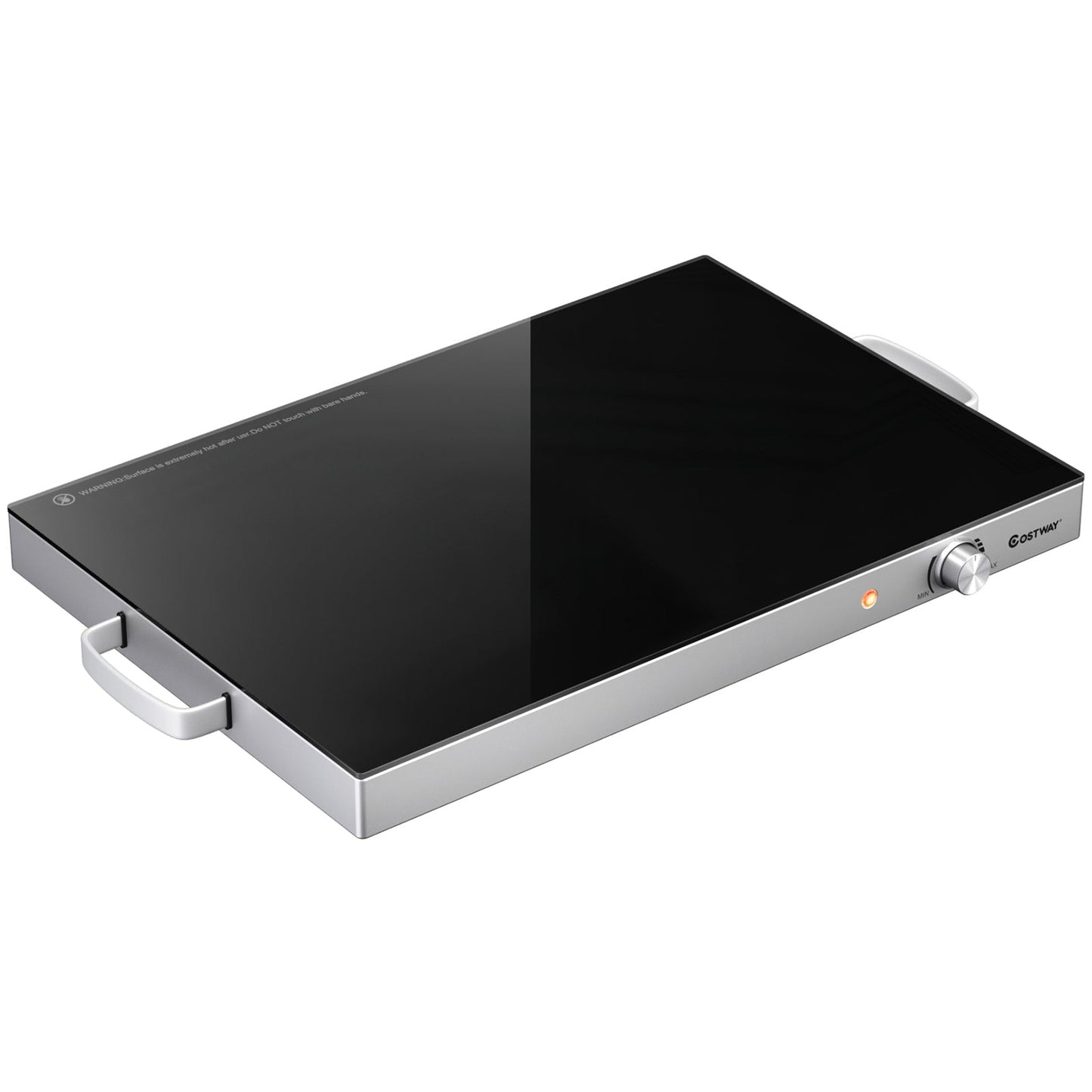 Electric Warming Tray with Cool-Touch Handles and Stainless Steel Frame