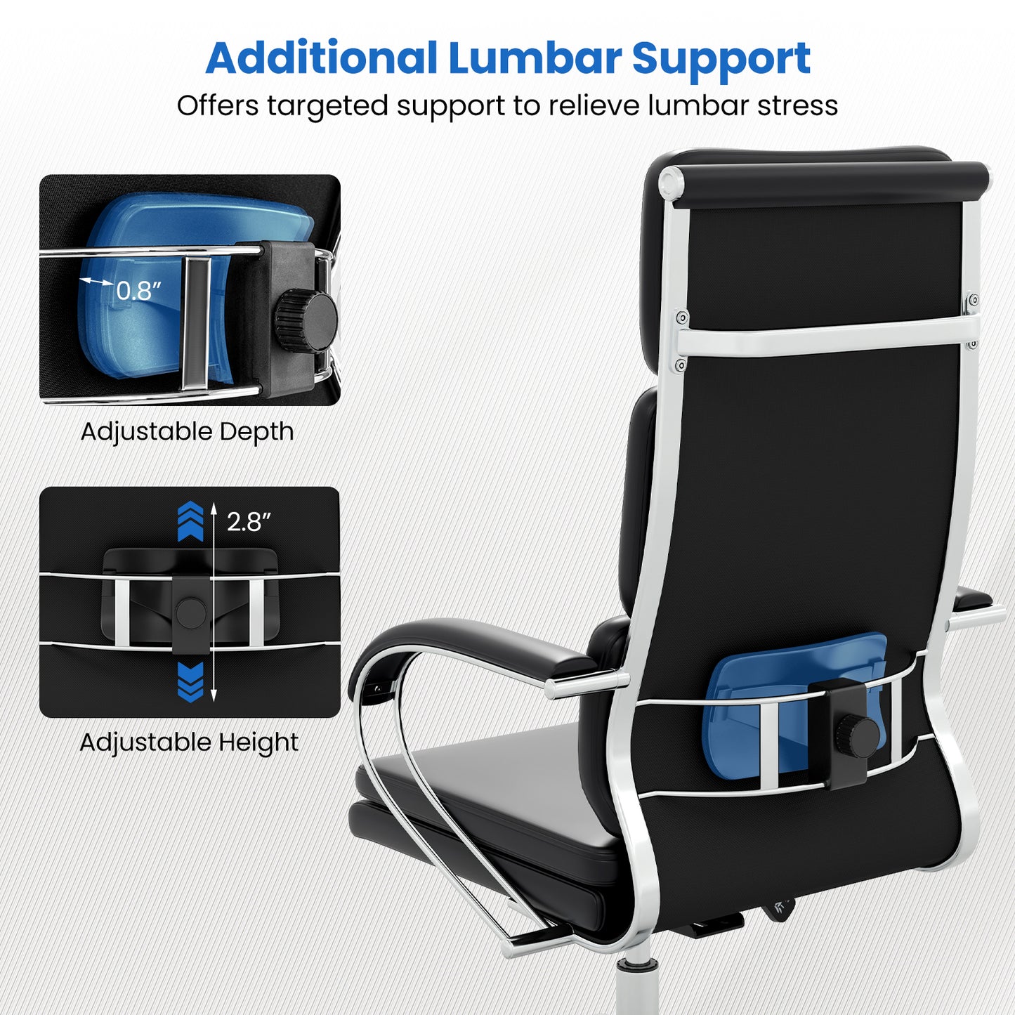 Ergonomic Leather Office Chair Executive Chair with Rocking Function-Black