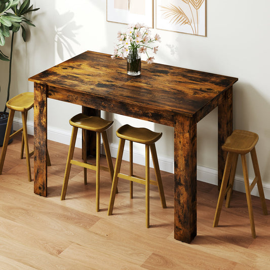 Extendable Dining Table with Adjustable Tabletop-Brown