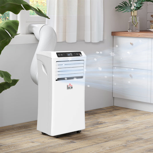 HOMCOM 10000 BTU Air Conditioning Unit, 3-in-1 Portable Air Conditioner, Dehumidifier, Cooling Fan with Remote Control, Digital Display, 2 Speeds, 24H Timer, Window Venting Kit, 30m²