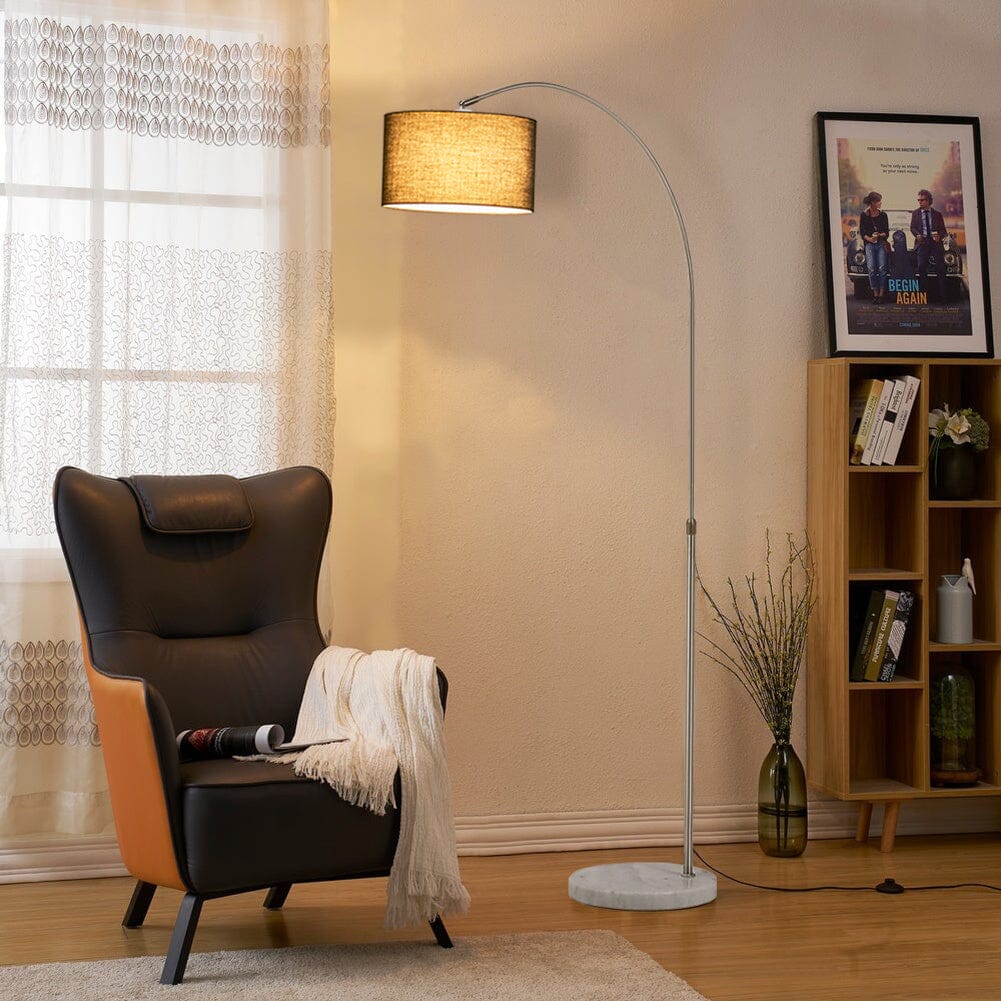 Arched Floor Lamp Marble Base with Shade