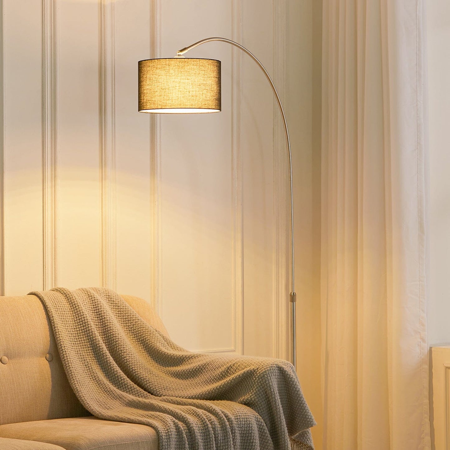 Arched Floor Lamp Marble Base with Shade