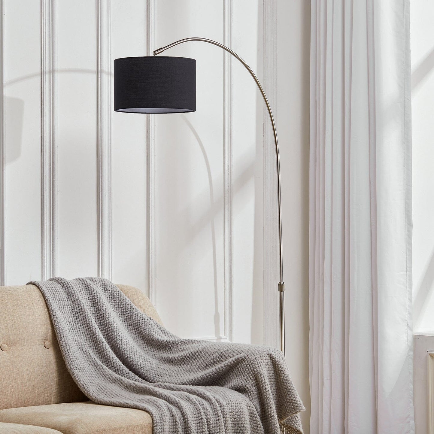 Arched Floor Lamp Marble Base with Shade