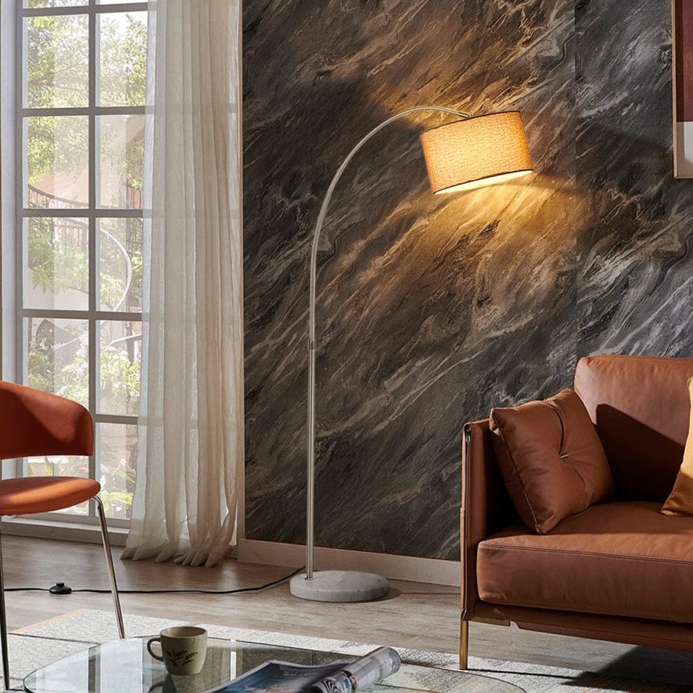 Arched Floor Lamp Marble Base with Shade