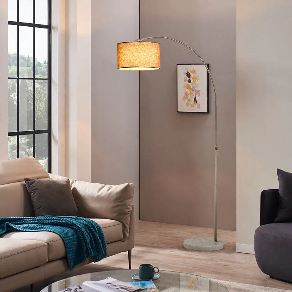 Arched Floor Lamp Marble Base with Shade