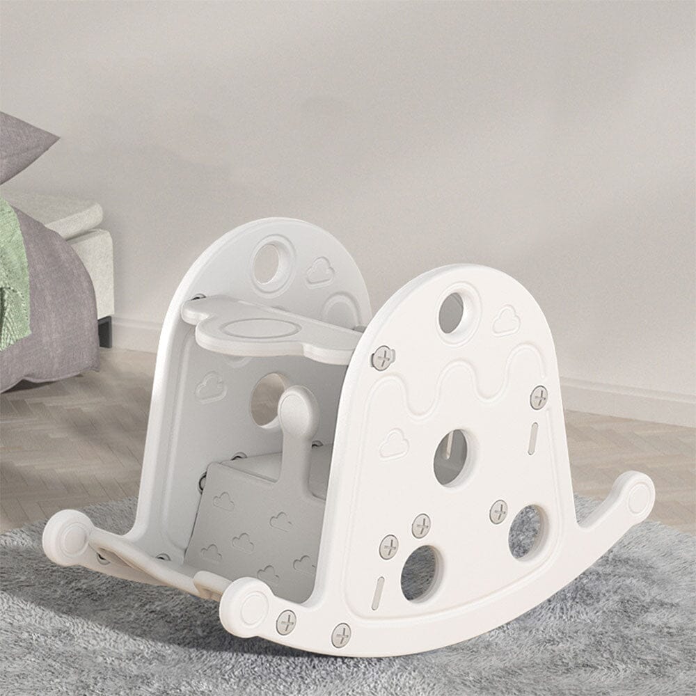 Grey Floor Standing Toddler Rocking Chair Plastic Toy