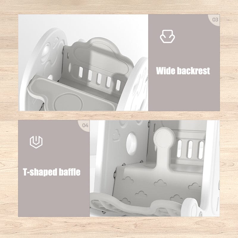 Grey Floor Standing Toddler Rocking Chair Plastic Toy