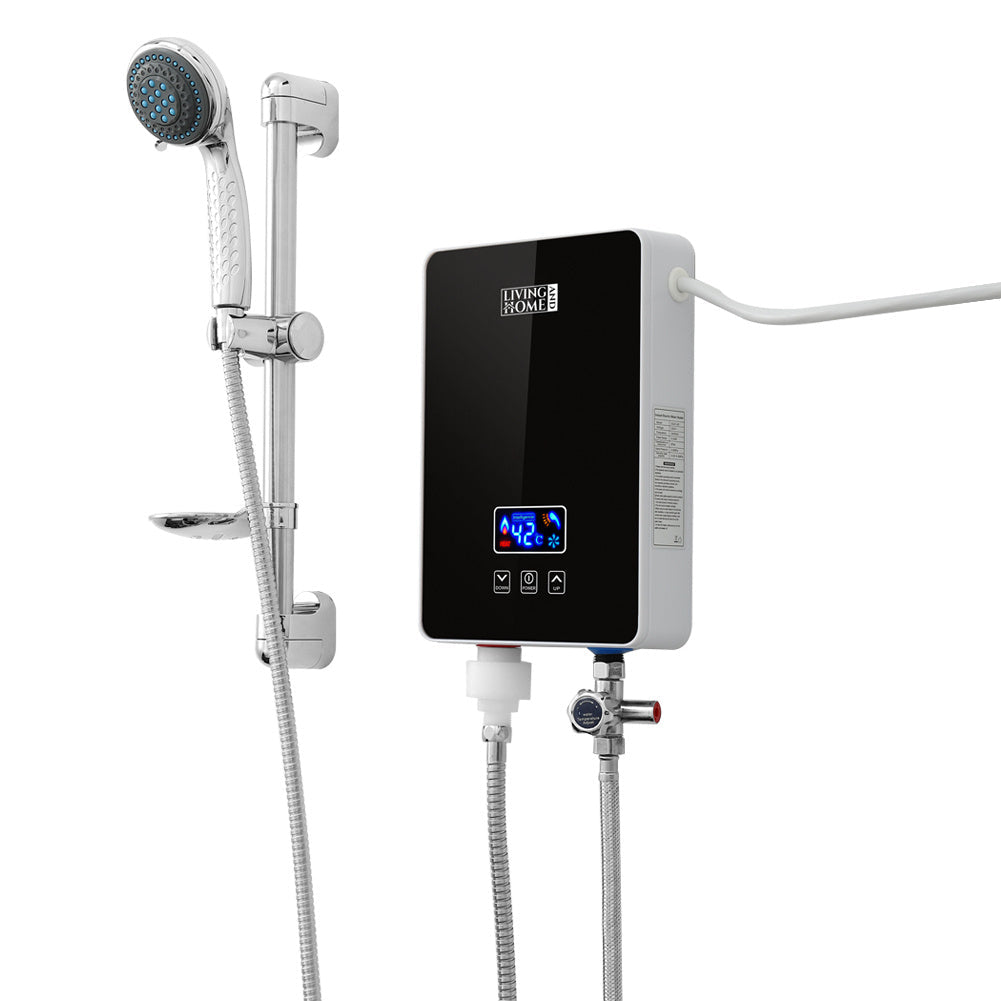 6kW Tankless Electric Water Heater with Shower Head Digital Temperature Display