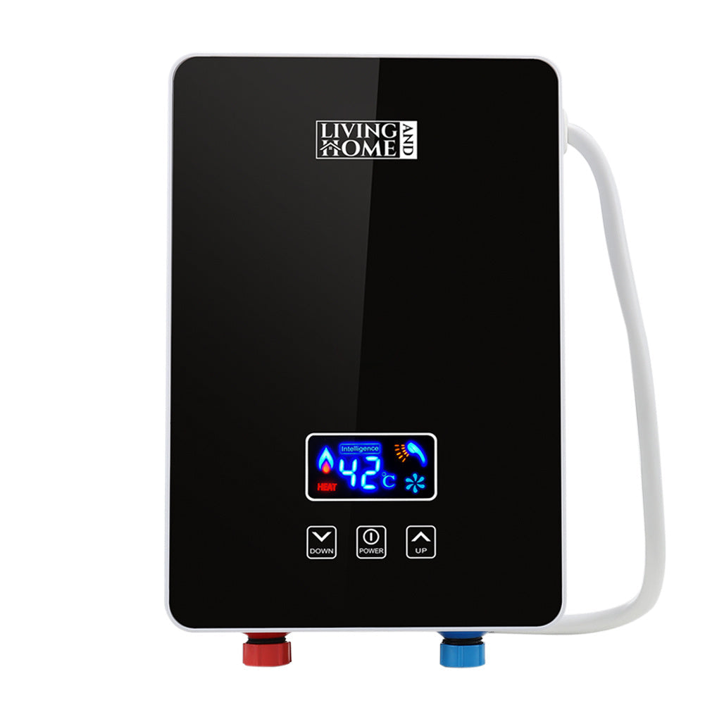 6kW Tankless Electric Water Heater with Shower Head Digital Temperature Display