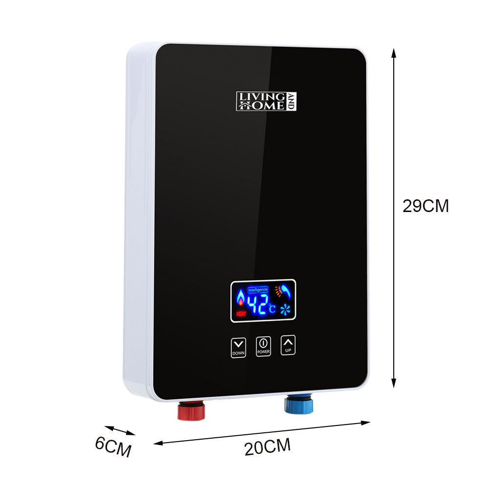 6kW Tankless Electric Water Heater with Shower Head Digital Temperature Display