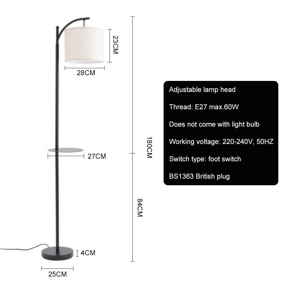 Arc Floor Lamp with Adjustable Shade