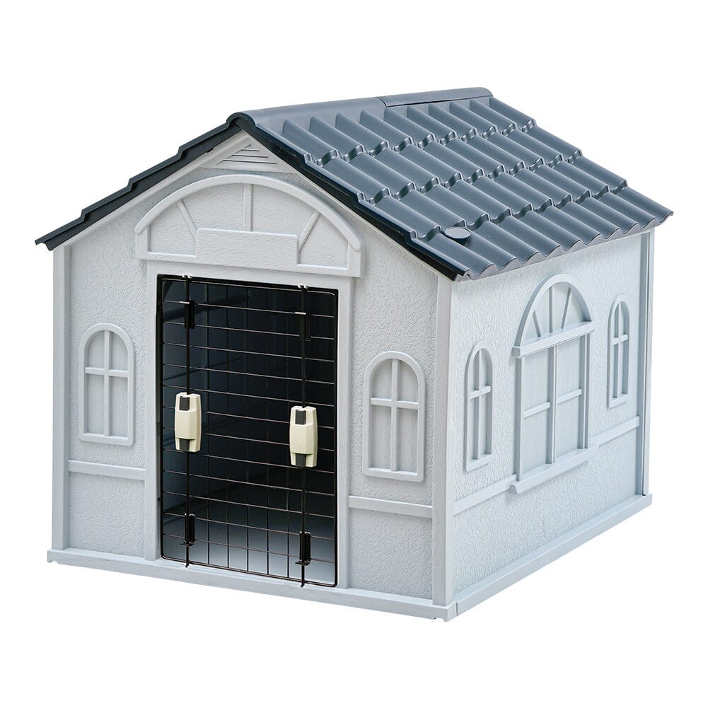 Plastic Dog House Kennel with Steel Door
