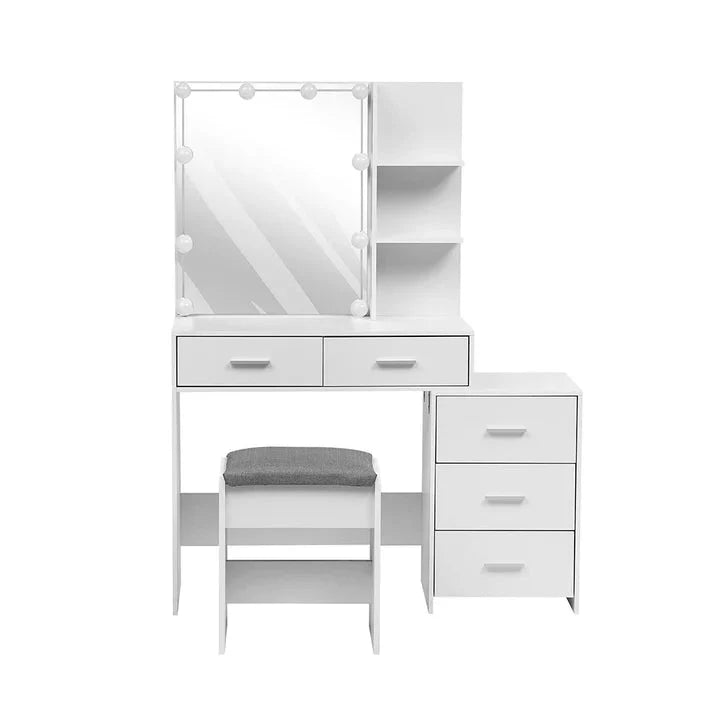 Hollywood Dressing Table Set with Large Lighted Mirror