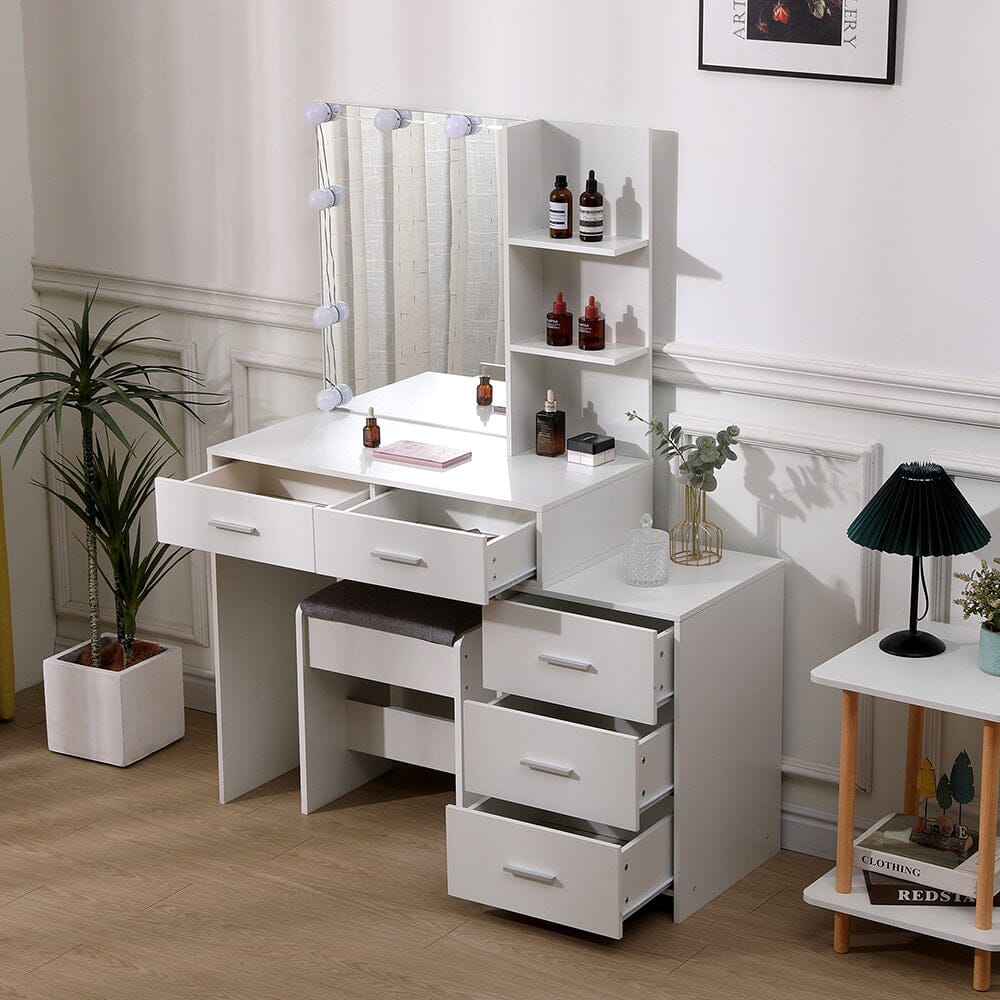 Hollywood Dressing Table Set with Large Lighted Mirror