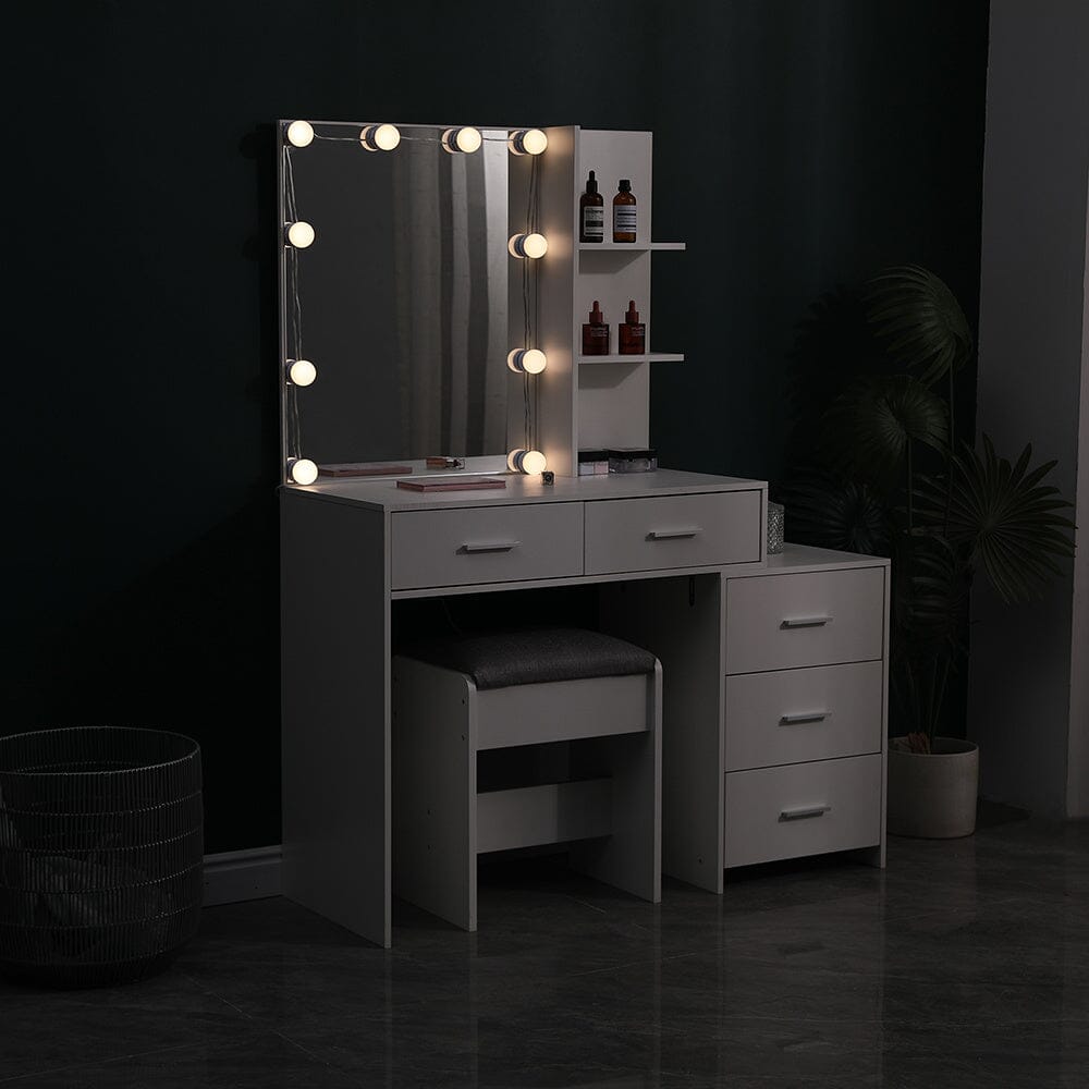 Hollywood Dressing Table Set with Large Lighted Mirror