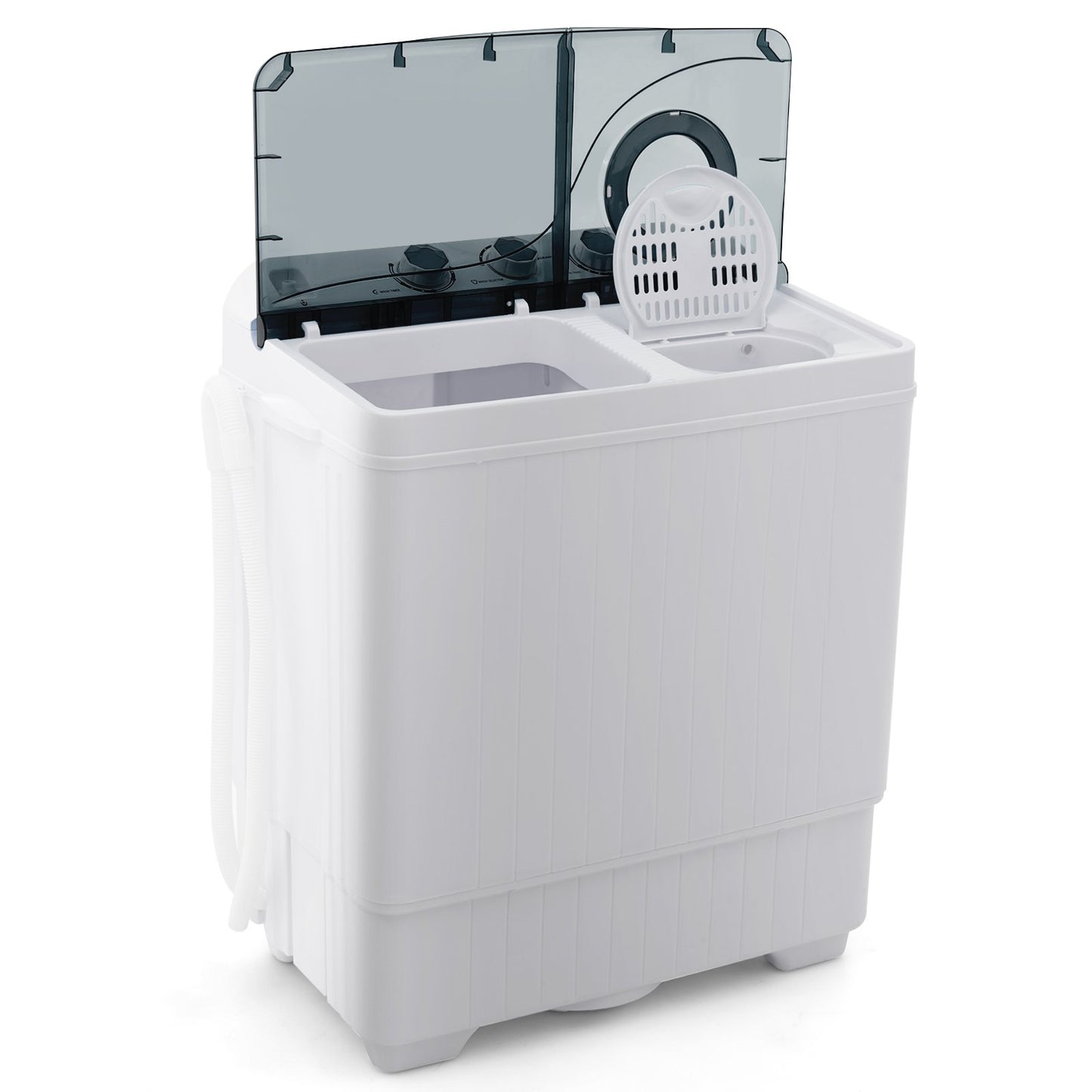 Portable Laundry Washer Spin Dryer with Timing Function and Drain Pump-Black