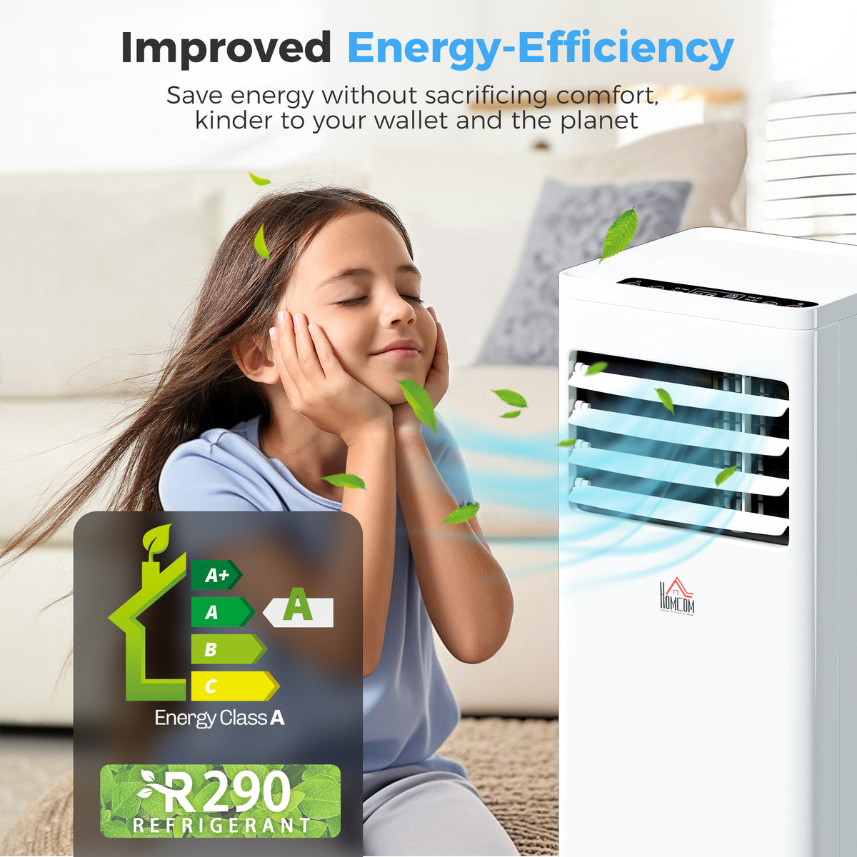 HOMCOM Portable Air Conditioner 5000 BTU, 4-in-1 Cooling, Dehumidifier, Fan, Sleep Mode, Air Conditioning Unit with Digital Display & Remote Control, 24H Timer, Window Venting Kit, for Room up to 18㎡