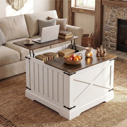 Farmhouse Lift Top Coffee Table in Rustic Brown, image 2