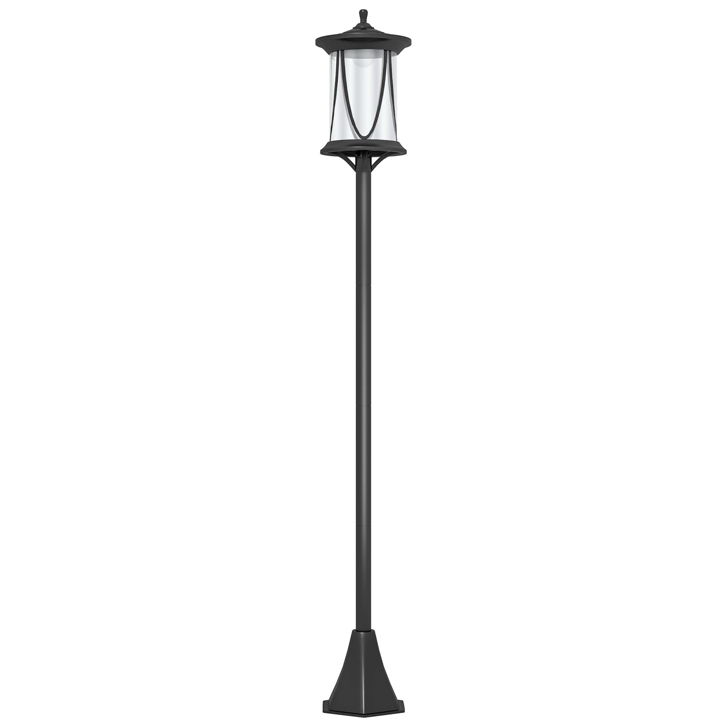 Lampa solarna Outsunny, 1,3 m LED, zewnętrzna lampa uliczna, wodoodporna IP44 do patio, ogrodu, ścieżki, chłodna biel