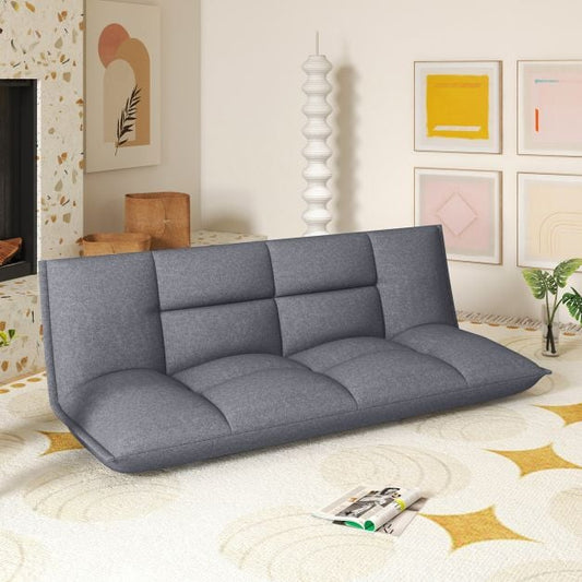 Floor Sofa Chair with 5-Postion Adjustable Backrest and Armrests-Grey