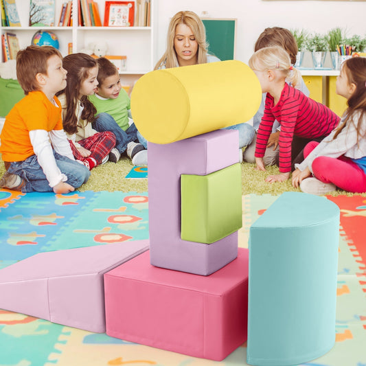 Foam Climbing Blocks with PU Cover for Toddlers 1-3-Multicolor