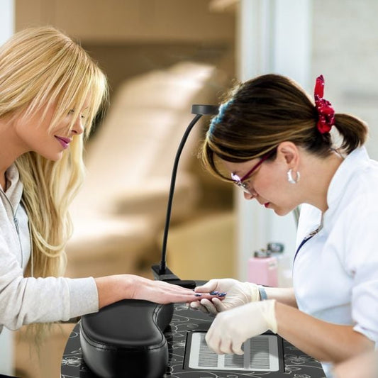 Folding Manicure Nail Table with Electric Dust Collector-Black