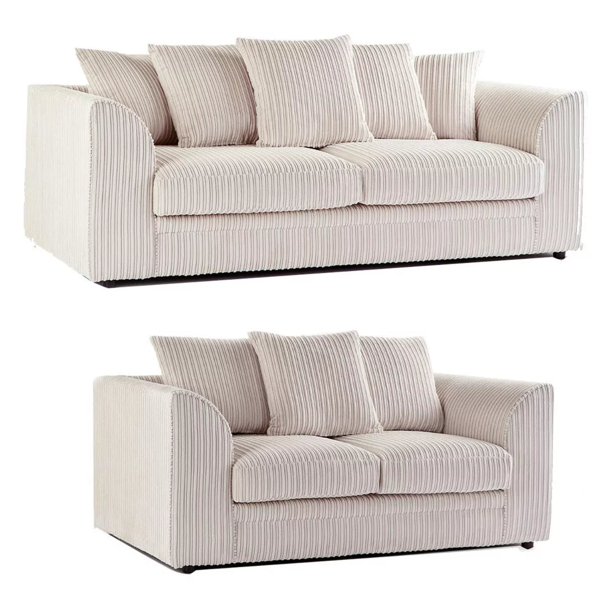 Sofa trzyosobowa Oxford Scatter Back, pełna, jumbo, z obiciem z materiału w kolorze norki i innych kolorów