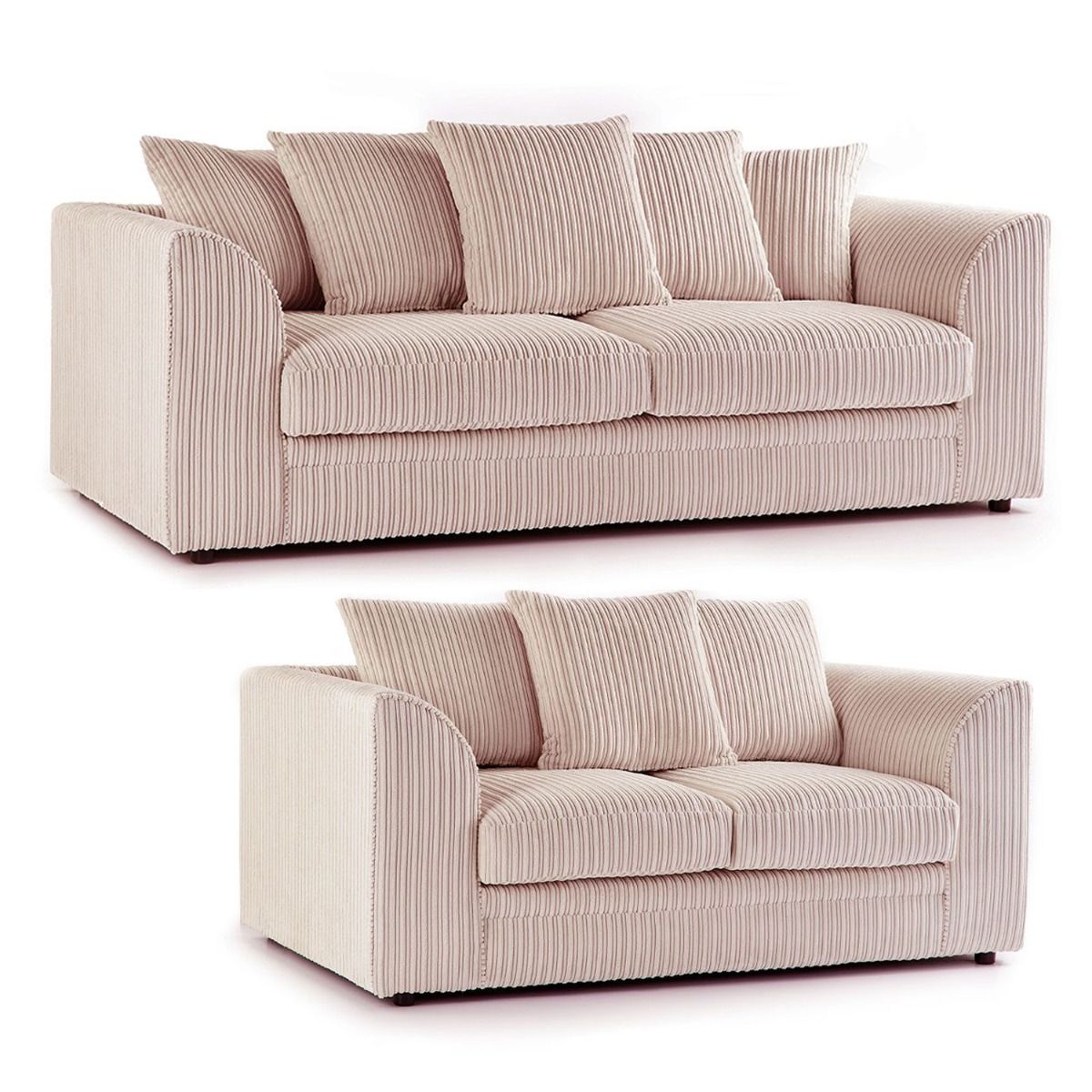 Sofa trzyosobowa Oxford Scatter Back, pełna, jumbo, z obiciem z materiału w kolorze norki i innych kolorów
