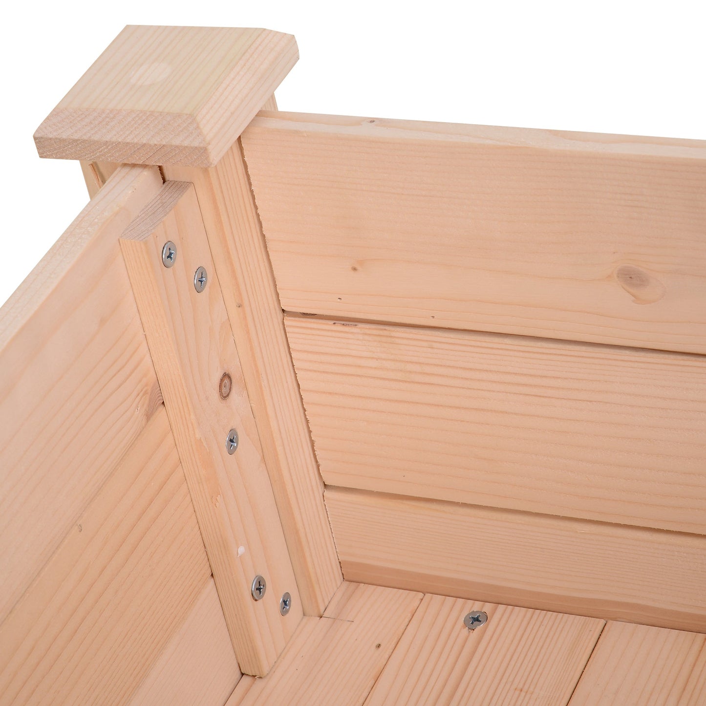 Outsunny Garden Wooden Planters_ Rectangular Raised Bed,Flower Box, Fir Wood Indoor/Outdoor, Oak Tone, 86L x 46W x 76Hcm