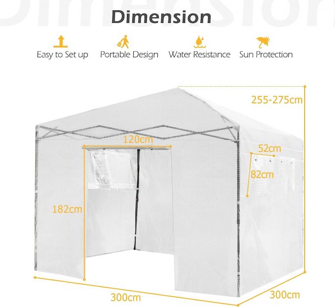 Greenhouse Outdoor Mini Walk-in Plant Portable Garden Greenhouse-White