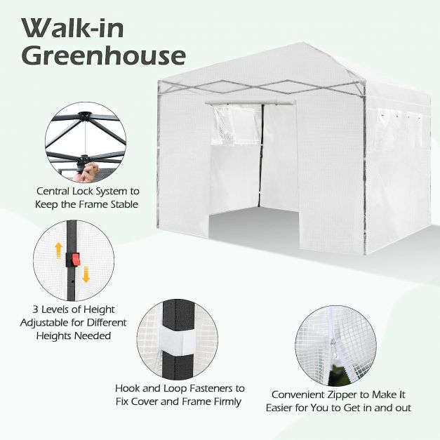 Greenhouse Outdoor Mini Walk-in Plant Portable Garden Greenhouse-White