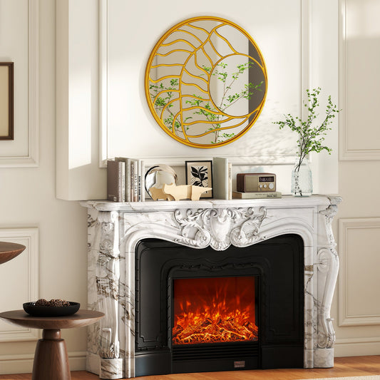 Gold Wall Mirror with Irregular Frame for Living Room Entryway-Golden