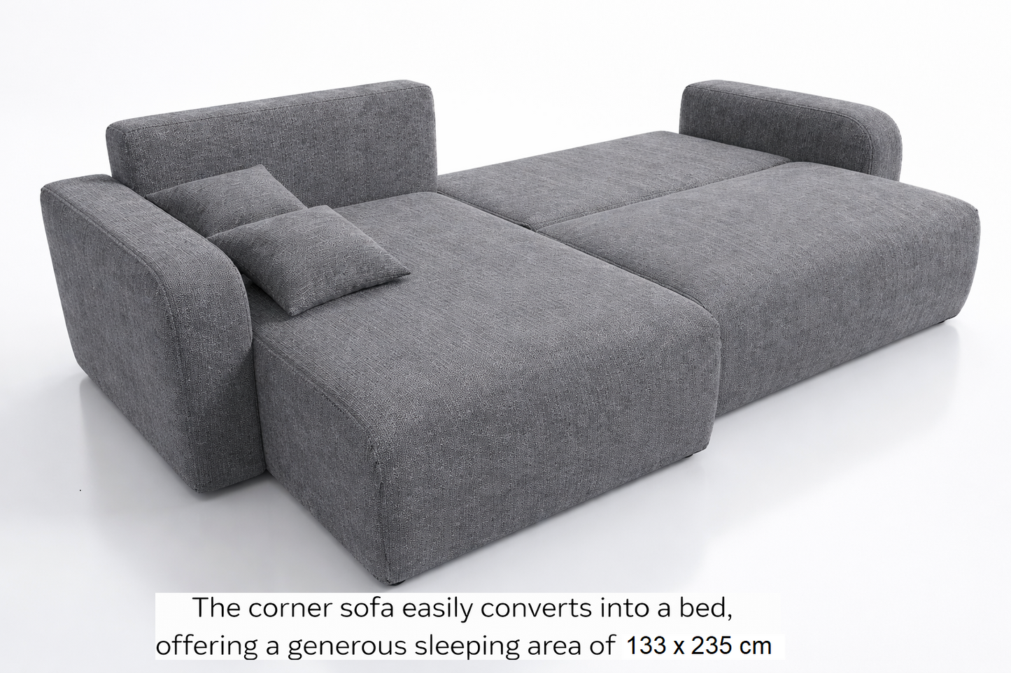 Corner Sofa Bed HAVANA Soft Grey