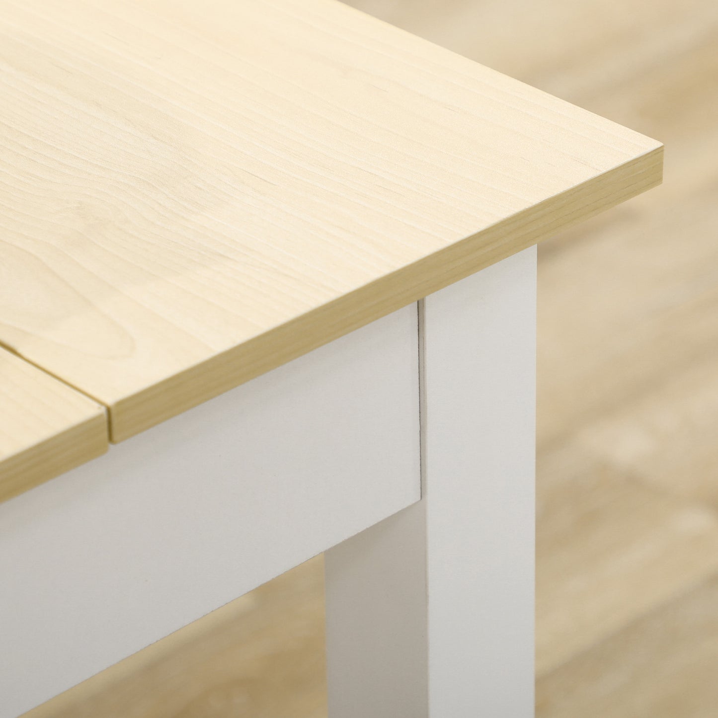HOMCOM Dining Table for 4 to 6, Modern Kitchen Table with Wood Effect Tabletop, Thick Legs, 120cm, Oak Wood Grain
