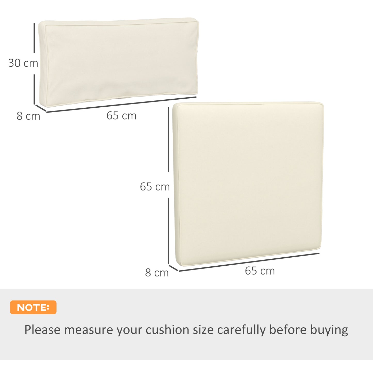 Outsunny Outdoor Replacement Seat Cushions for Rattan Furniture, 7 Seat Cushions and 7 Back Cushions for Patio Conversation Set
