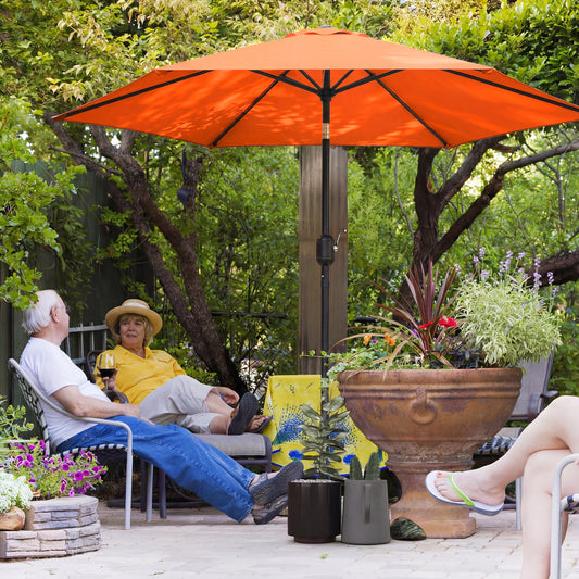 Outsunny 2.6 m Garden Parasol Umbrella with Aluminium Pole in Orange, image 2