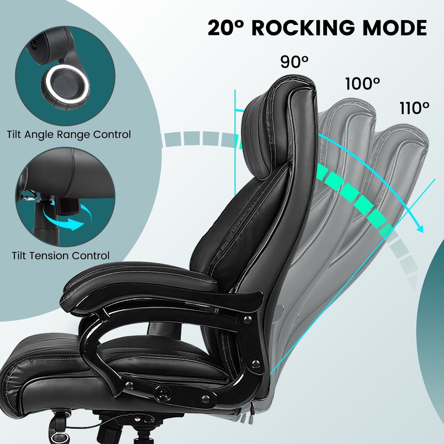 Ergonomiczny fotel biurowy z podłokietnikami i regulowaną wysokością - czarny