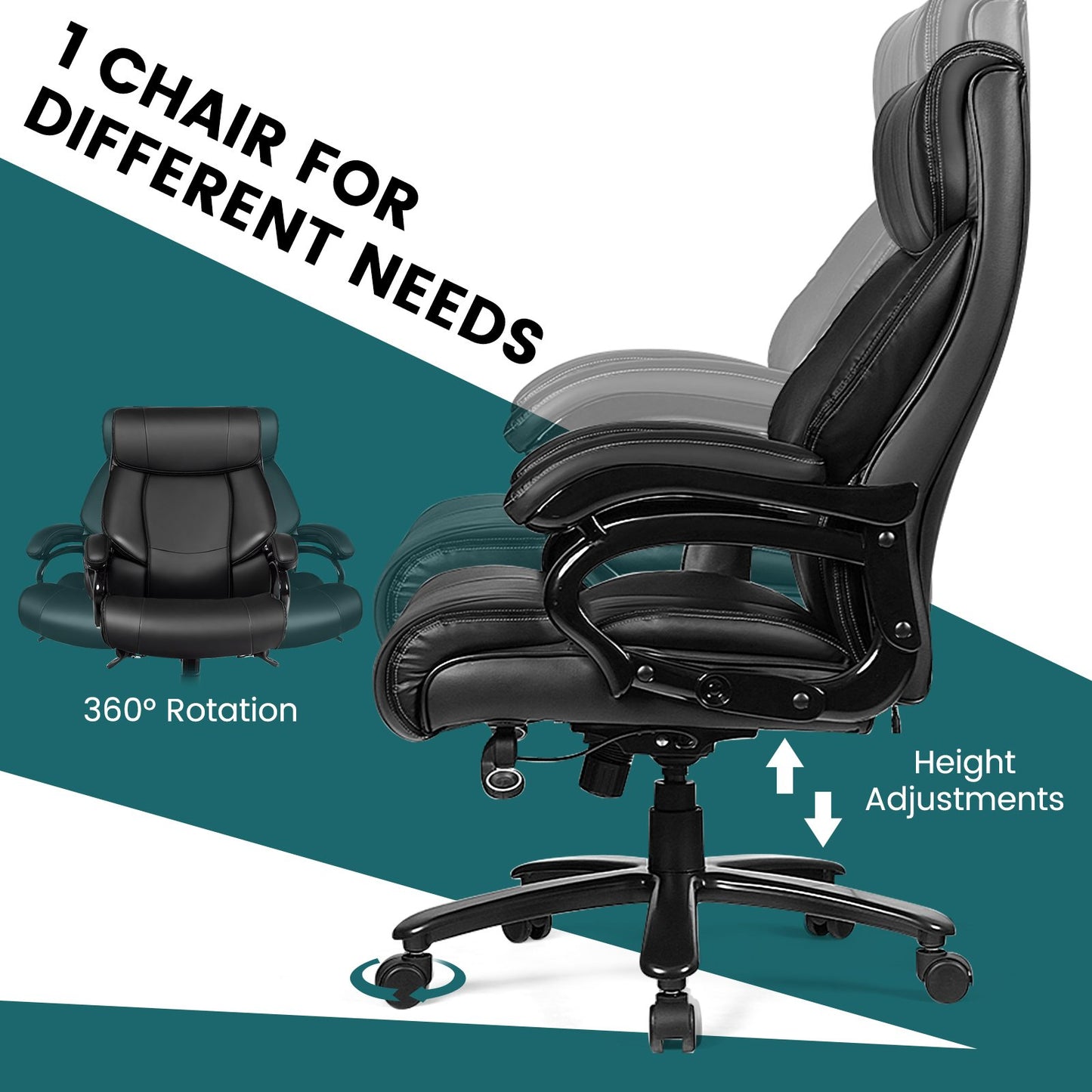 Ergonomiczny fotel biurowy z podłokietnikami i regulowaną wysokością - czarny