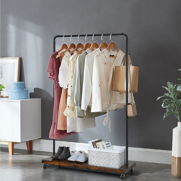 Rolling Garment Rack with Lockable Casters for Residential Commercial Use