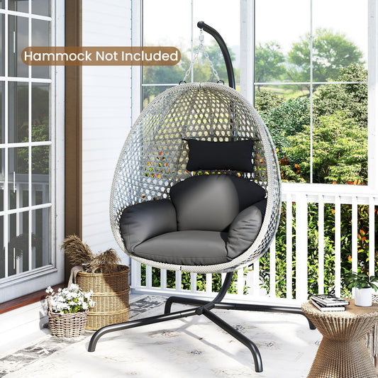 Heavy Duty Metal Hammock C-Stand with Spring Hook and 360° Rotation