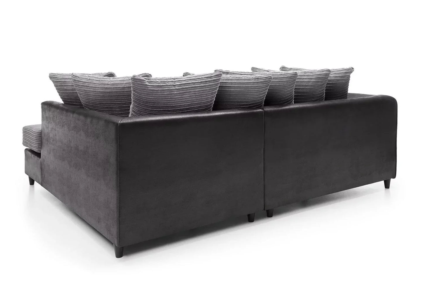Spencer Cord Fabric Corner Sofa - Right Arm Black