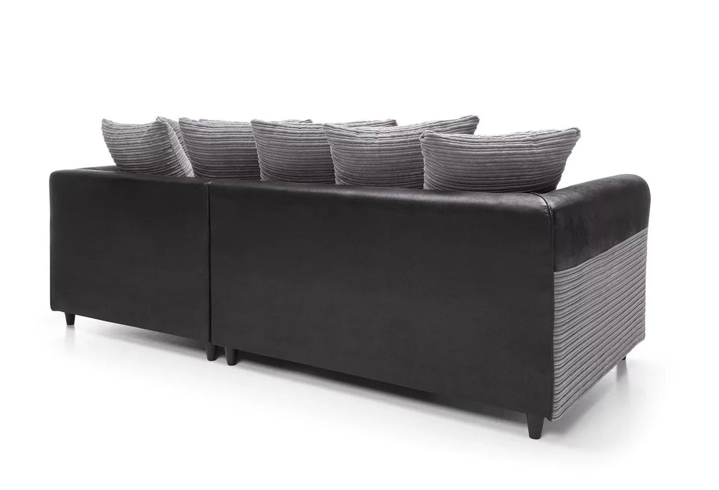 Spencer Cord Fabric Corner Sofa - Right Arm Black